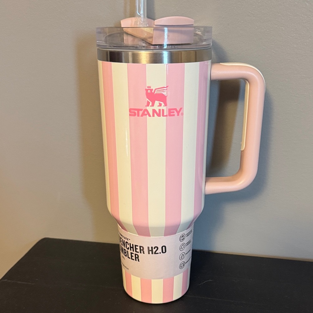 Stanley Pink and Cream Striped Tumbler
